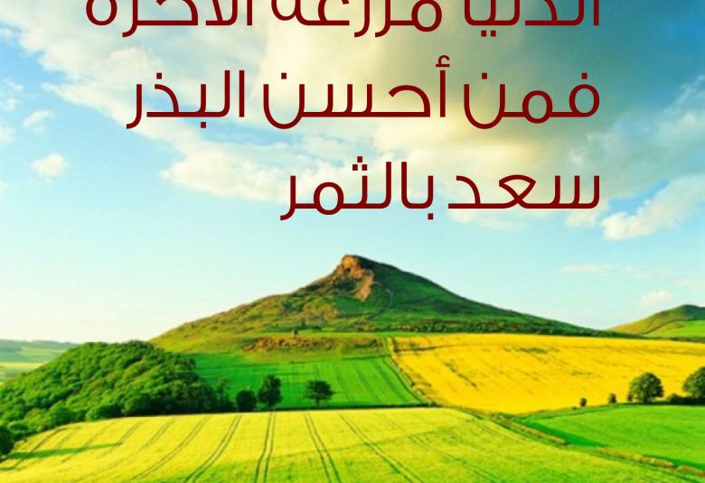 
<span>الدنيا مزرعة الآخرة</span>
